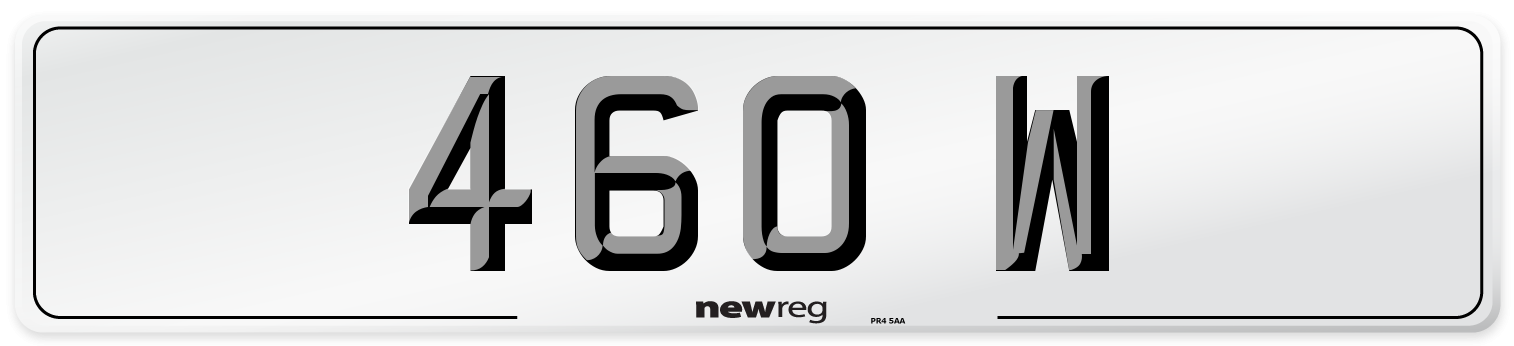 460 W Number Plate from New Reg